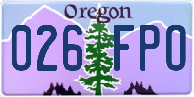 OR license plate 026FPO