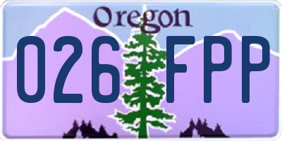 OR license plate 026FPP