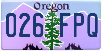 OR license plate 026FPQ
