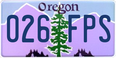 OR license plate 026FPS