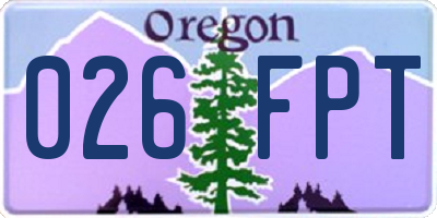 OR license plate 026FPT