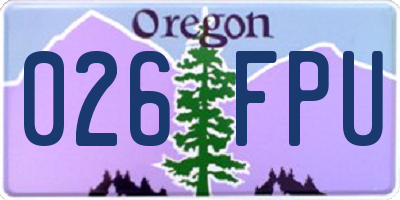 OR license plate 026FPU