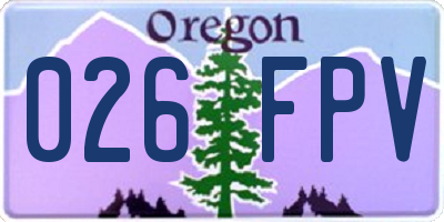 OR license plate 026FPV