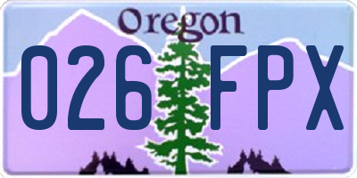 OR license plate 026FPX
