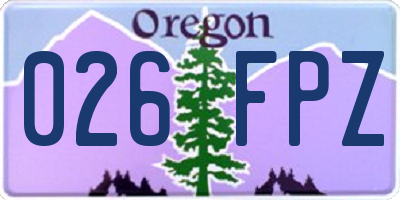 OR license plate 026FPZ