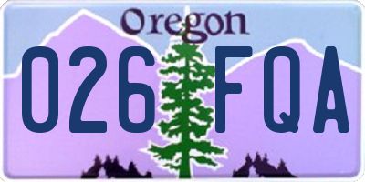 OR license plate 026FQA
