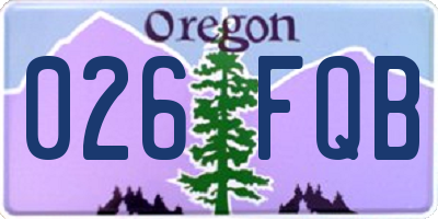 OR license plate 026FQB