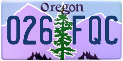 OR license plate 026FQC