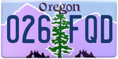 OR license plate 026FQD