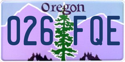 OR license plate 026FQE