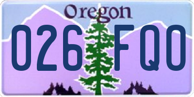 OR license plate 026FQO