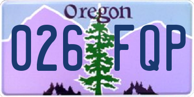OR license plate 026FQP