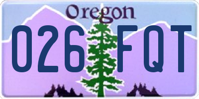 OR license plate 026FQT