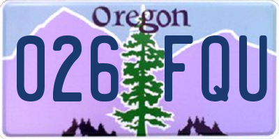 OR license plate 026FQU