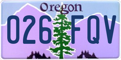 OR license plate 026FQV