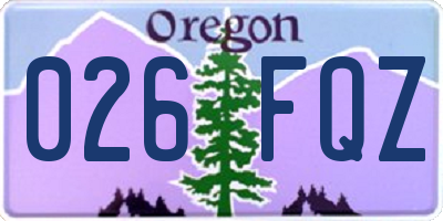 OR license plate 026FQZ