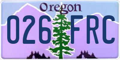 OR license plate 026FRC