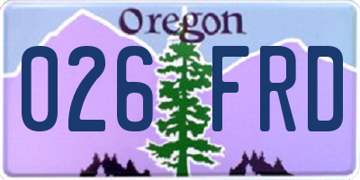 OR license plate 026FRD