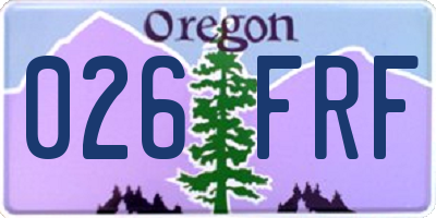 OR license plate 026FRF