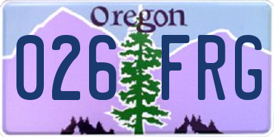 OR license plate 026FRG