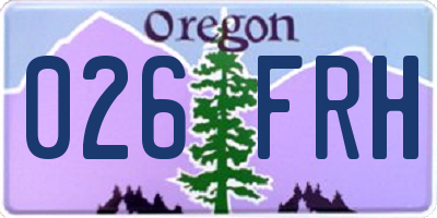 OR license plate 026FRH