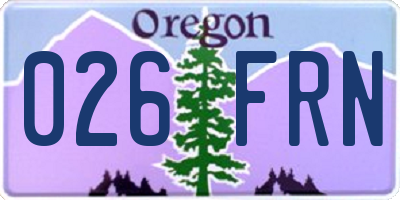 OR license plate 026FRN