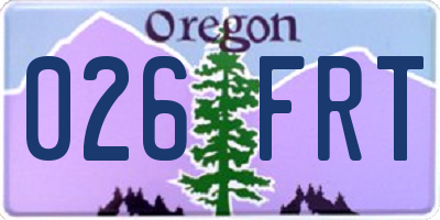 OR license plate 026FRT