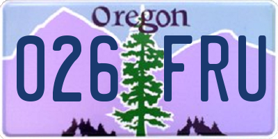 OR license plate 026FRU