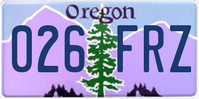 OR license plate 026FRZ
