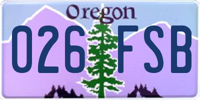 OR license plate 026FSB