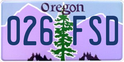 OR license plate 026FSD