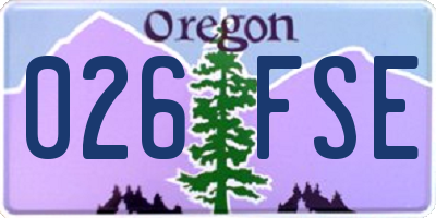 OR license plate 026FSE