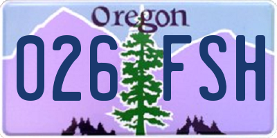 OR license plate 026FSH