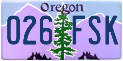 OR license plate 026FSK