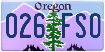 OR license plate 026FSO