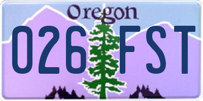 OR license plate 026FST