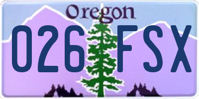 OR license plate 026FSX