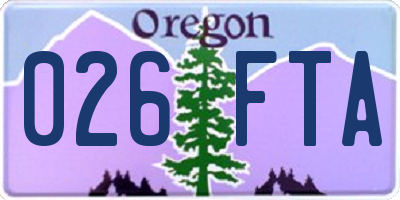 OR license plate 026FTA