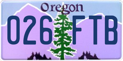 OR license plate 026FTB