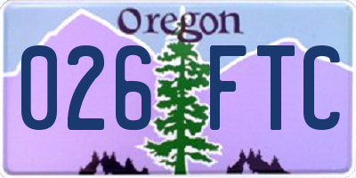 OR license plate 026FTC