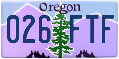 OR license plate 026FTF