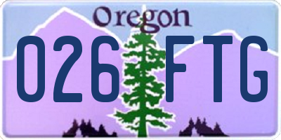 OR license plate 026FTG