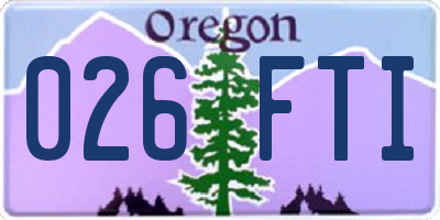 OR license plate 026FTI