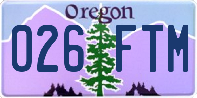 OR license plate 026FTM