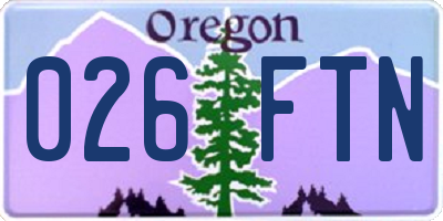 OR license plate 026FTN