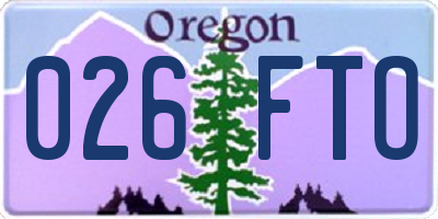 OR license plate 026FTO