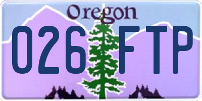 OR license plate 026FTP