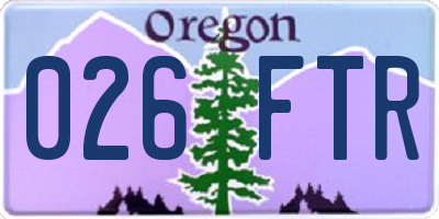 OR license plate 026FTR