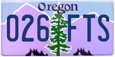 OR license plate 026FTS
