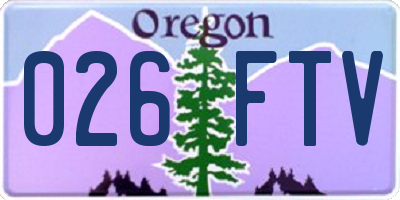 OR license plate 026FTV